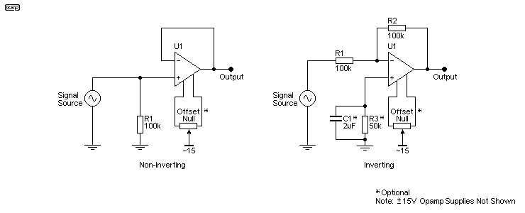 op amp voltage follower circuit diagram