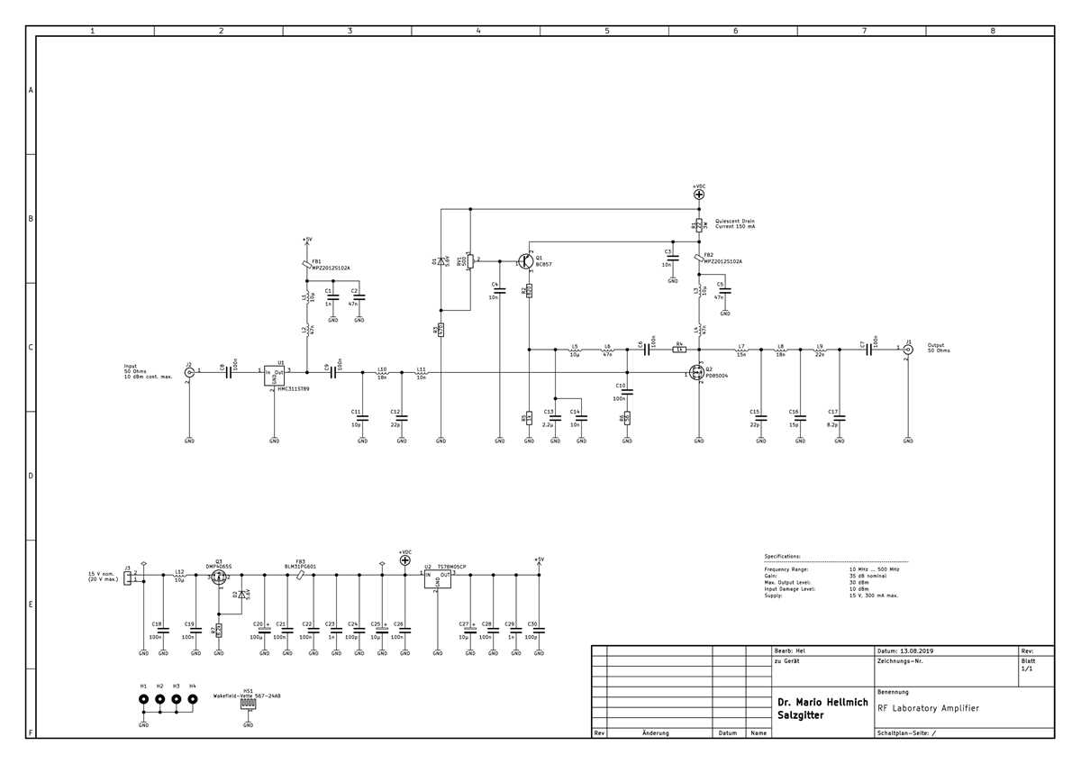 rf amplifier schematic diagram
