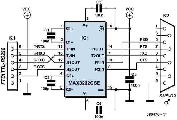 rs232 to usb converter circuit diagram