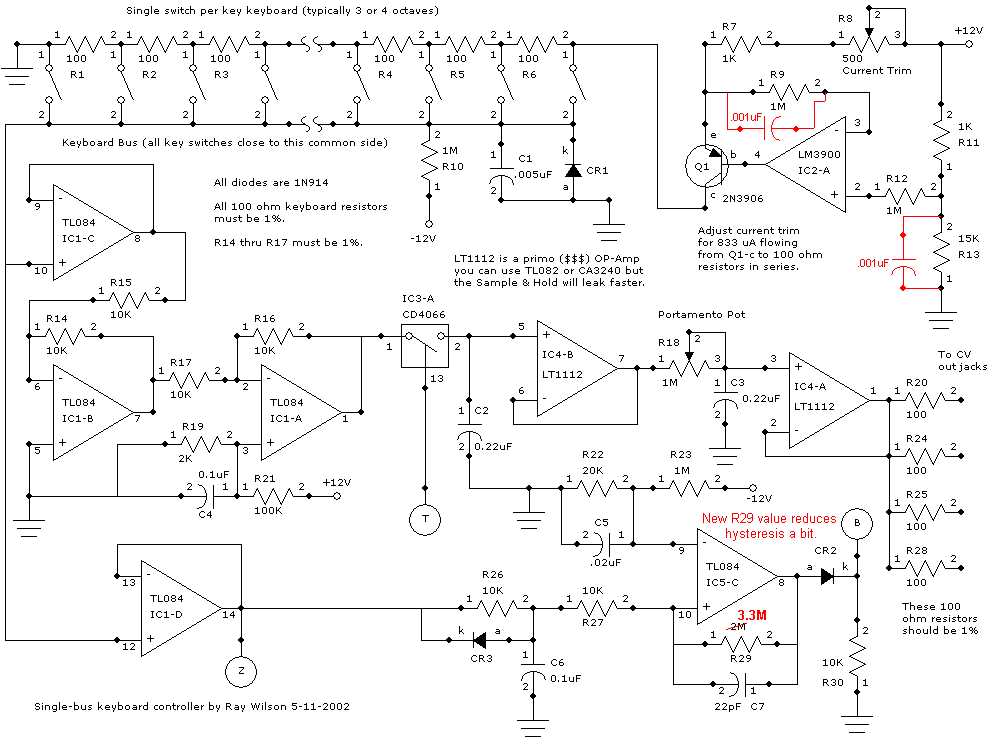 schematic board music keyboard diagram