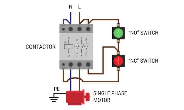 schematic contactor wiring diagram single phase