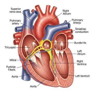schematic diagram of human heart