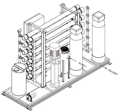 schematic diagram of reverse osmosis plant
