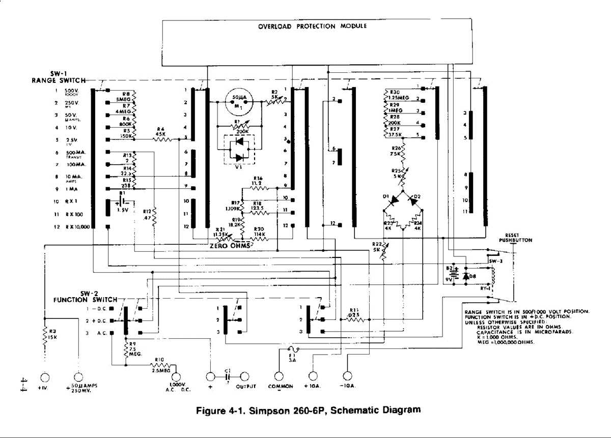 schematic diagram simpson model 260 multimeter