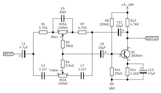 schematic diagram tone control circuit