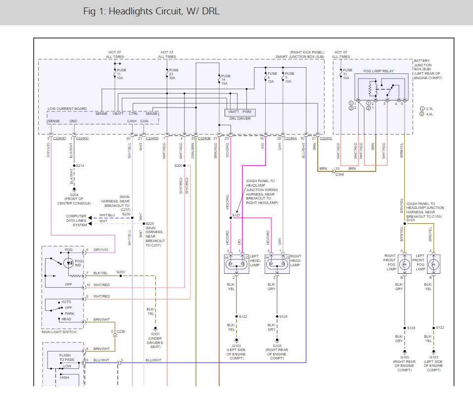 schematic ford headlight switch wiring diagram