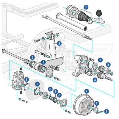 schematic parts diagram outer bearing vw swing axle