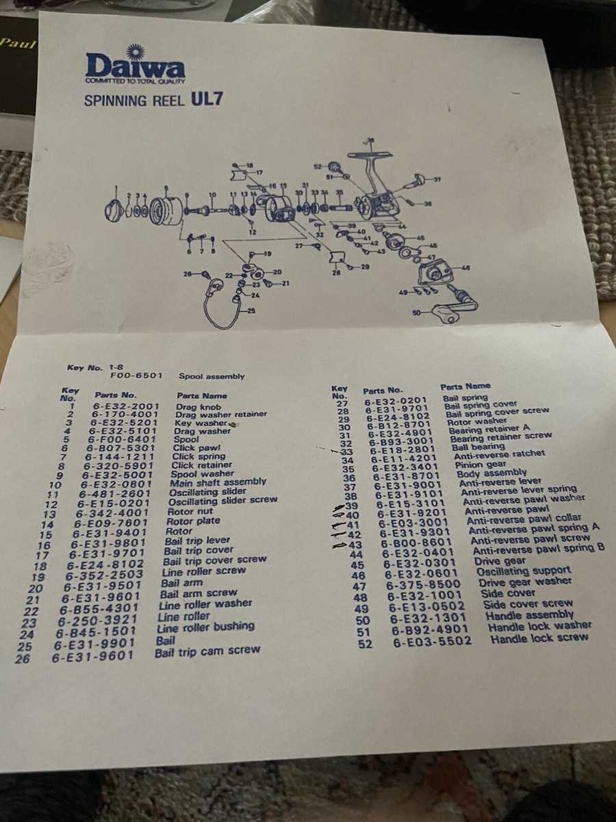 schematics daiwa reel parts diagram