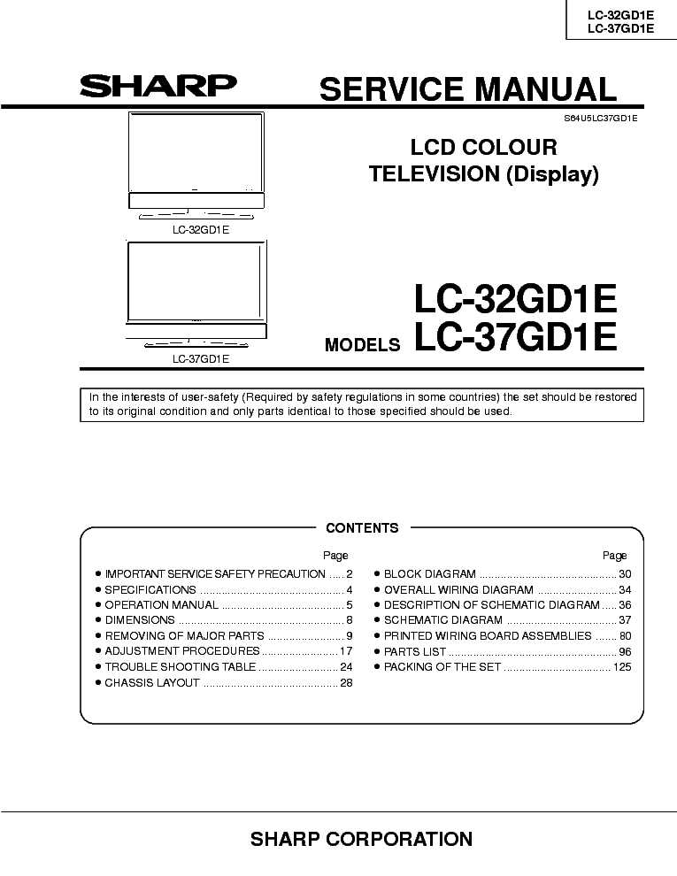 sharp tv schematic diagram free download
