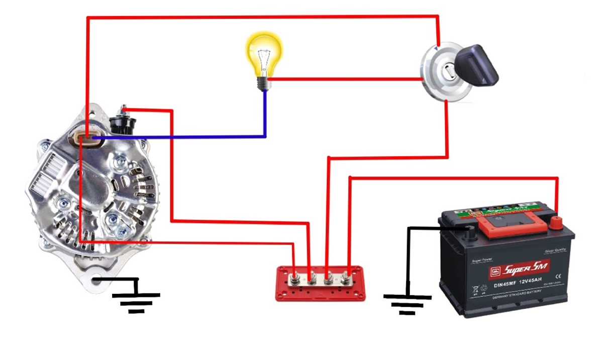 simple 3 wire alternator wiring diagram