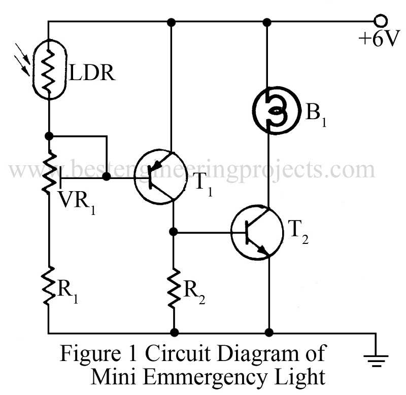 simple emergency light circuit diagram