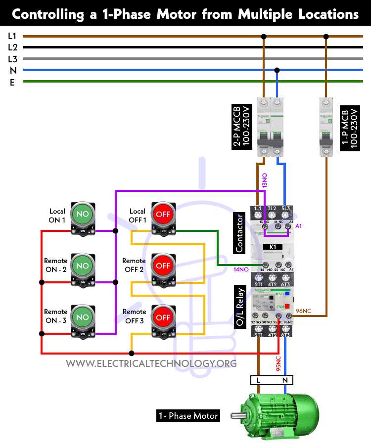 simple motor control circuit diagram