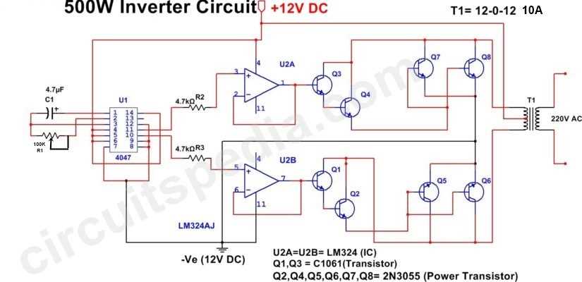 simple schematic diagram of inverter