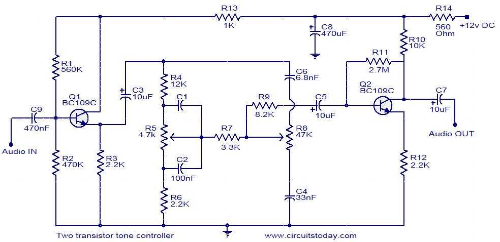 simple tone control circuit diagram simple tone control circuit diagram