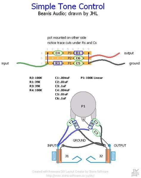 simple tone control circuit diagram simple tone control circuit diagram