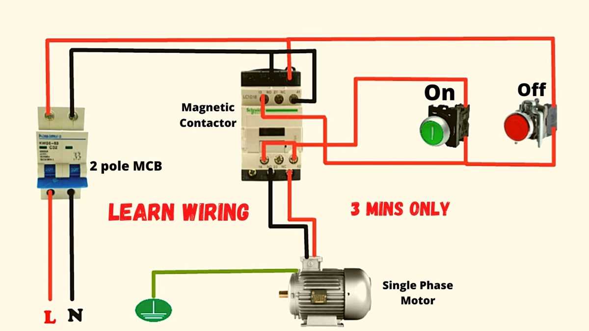 single phase 2 pole contactor wiring diagram