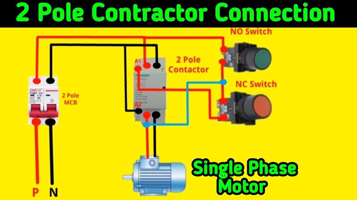 single phase 2 pole contactor wiring diagram