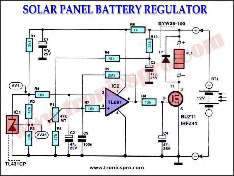 solar panel charger circuit diagram