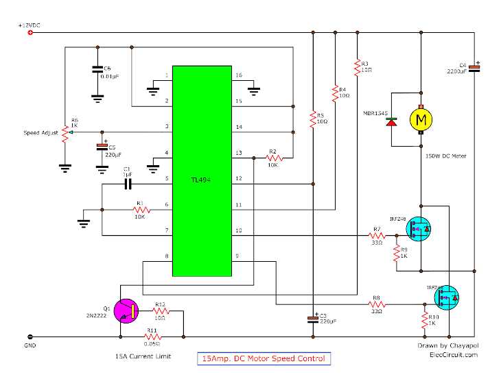 speed control of dc motor using thyristor circuit diagram