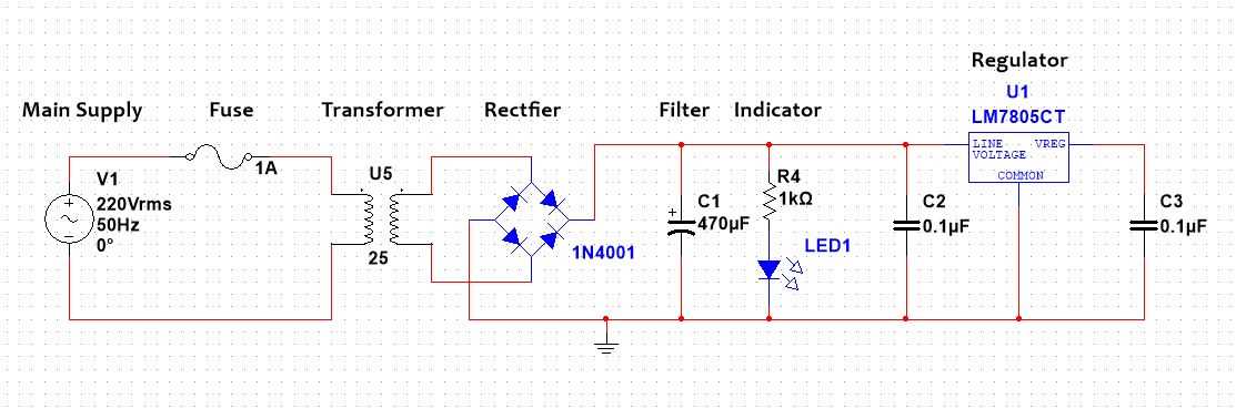 stabilized power supply circuit diagram