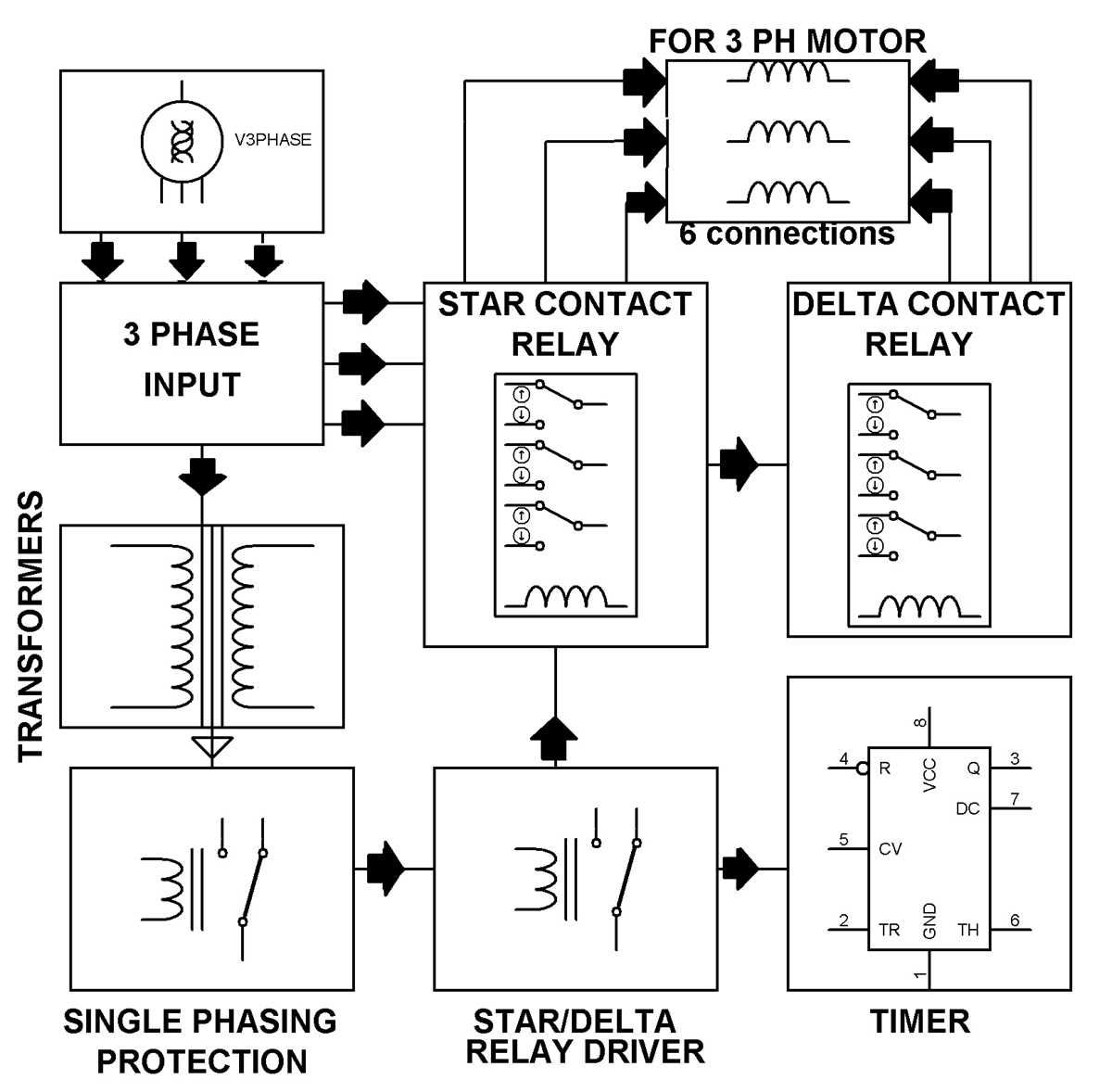 star delta circuit diagram with timer
