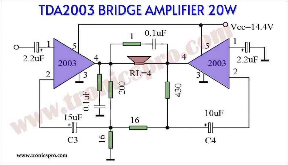 tda2003 circuit diagram
