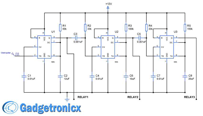 timer circuit diagram with 555 ic