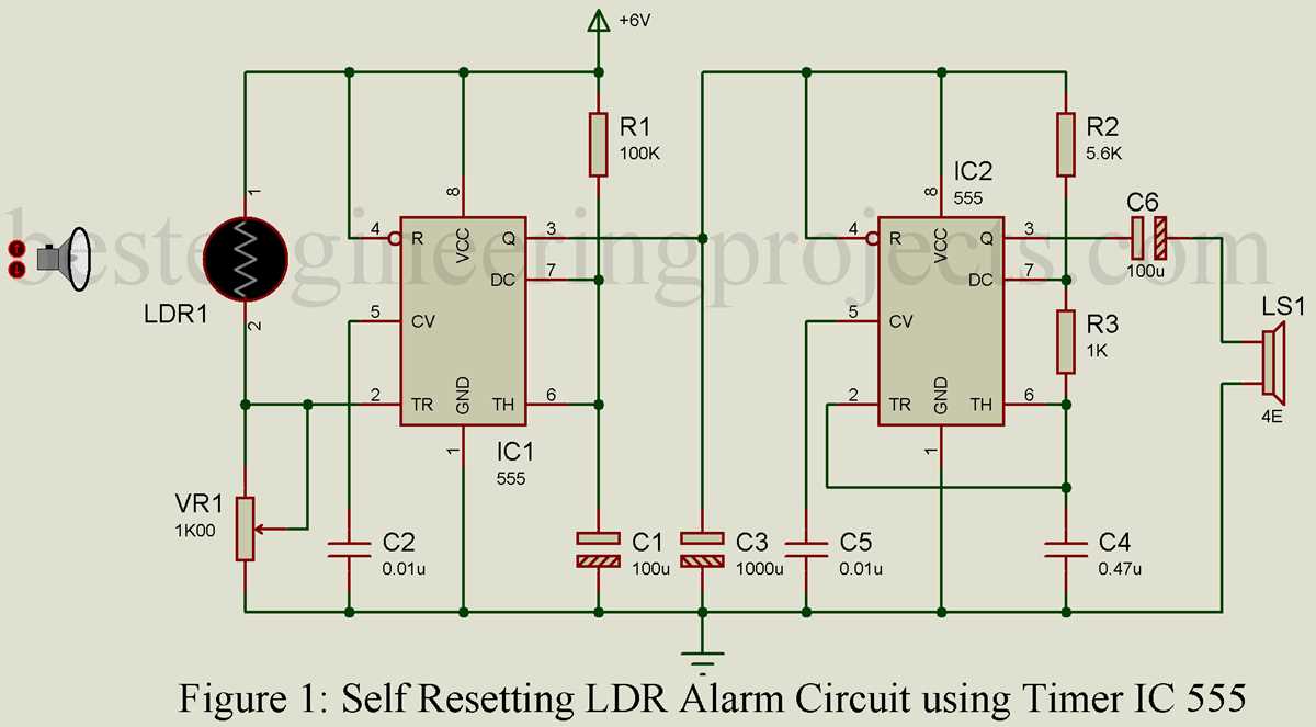 timer circuit diagram with 555 ic