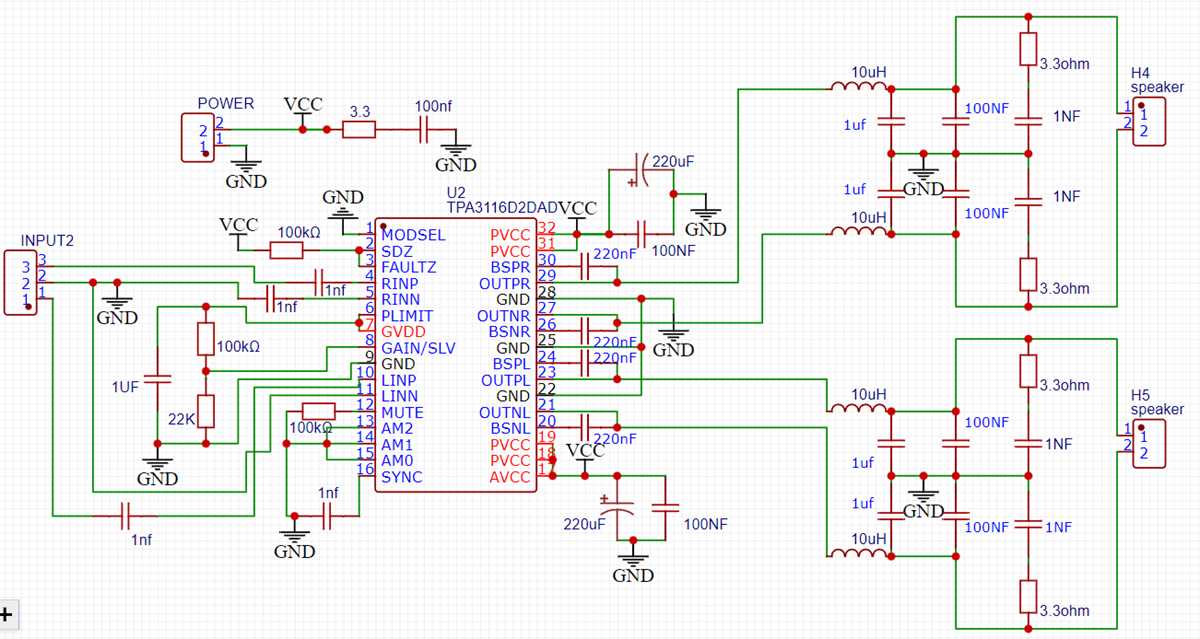 tpa3116d2 amplifier circuit diagram