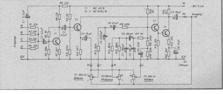 transistor tone control circuit diagram