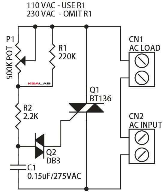 triac circuit diagram triac circuit diagram