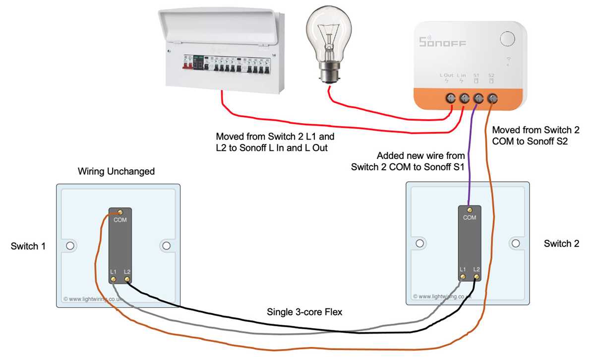 two way lighting circuit diagram uk