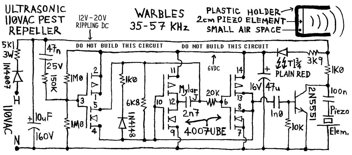 ultrasonic rat repellent circuit diagram ultrasonic rat repellent circuit diagram