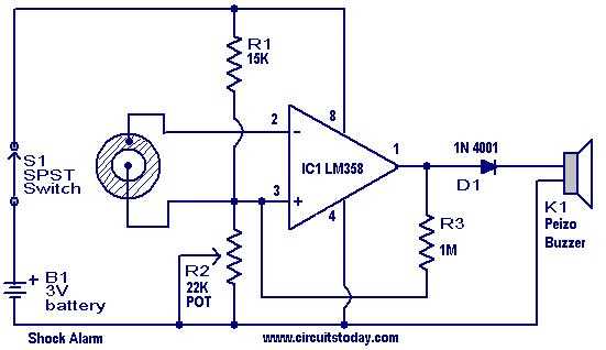 vibration sensor alarm circuit diagram vibration sensor alarm circuit diagram