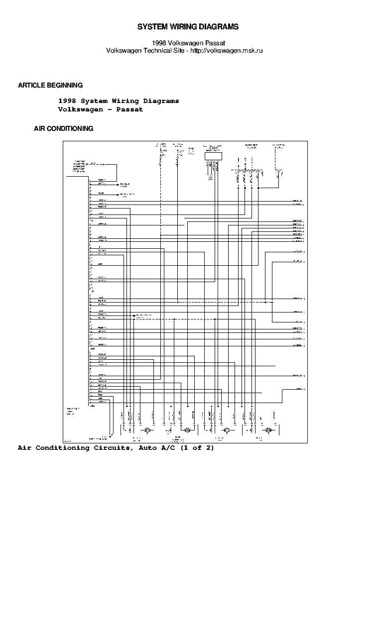 vw wiring diagrams free downloads