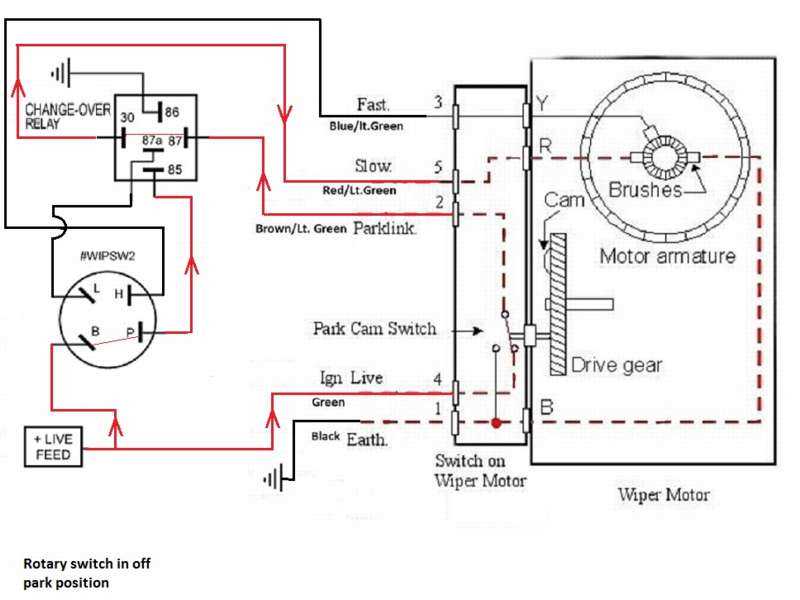 windshield wiper 5 wire wiper motor wiring diagram