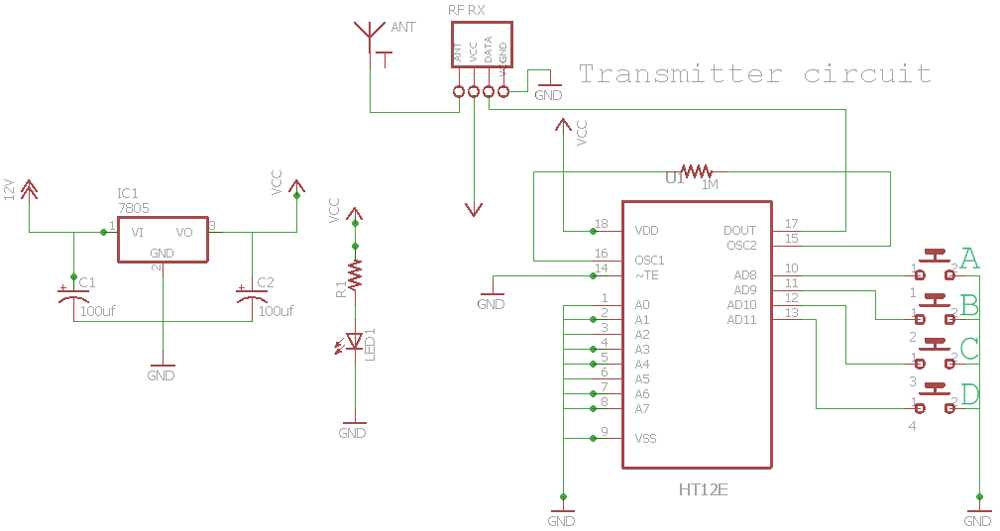 wireless remote control circuit diagram