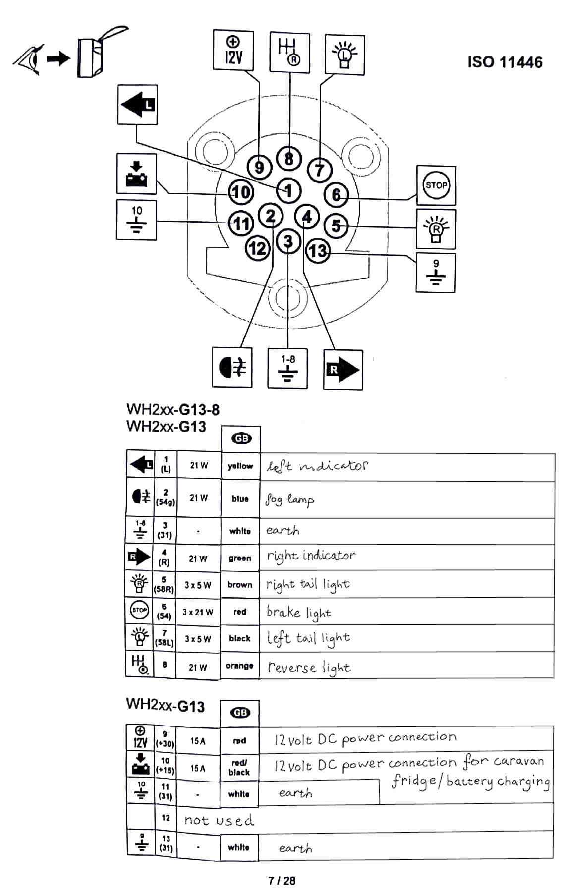wiring diagram 13 pin plug