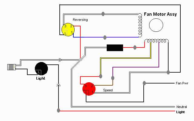 wiring diagram for hunter ceiling fan with light