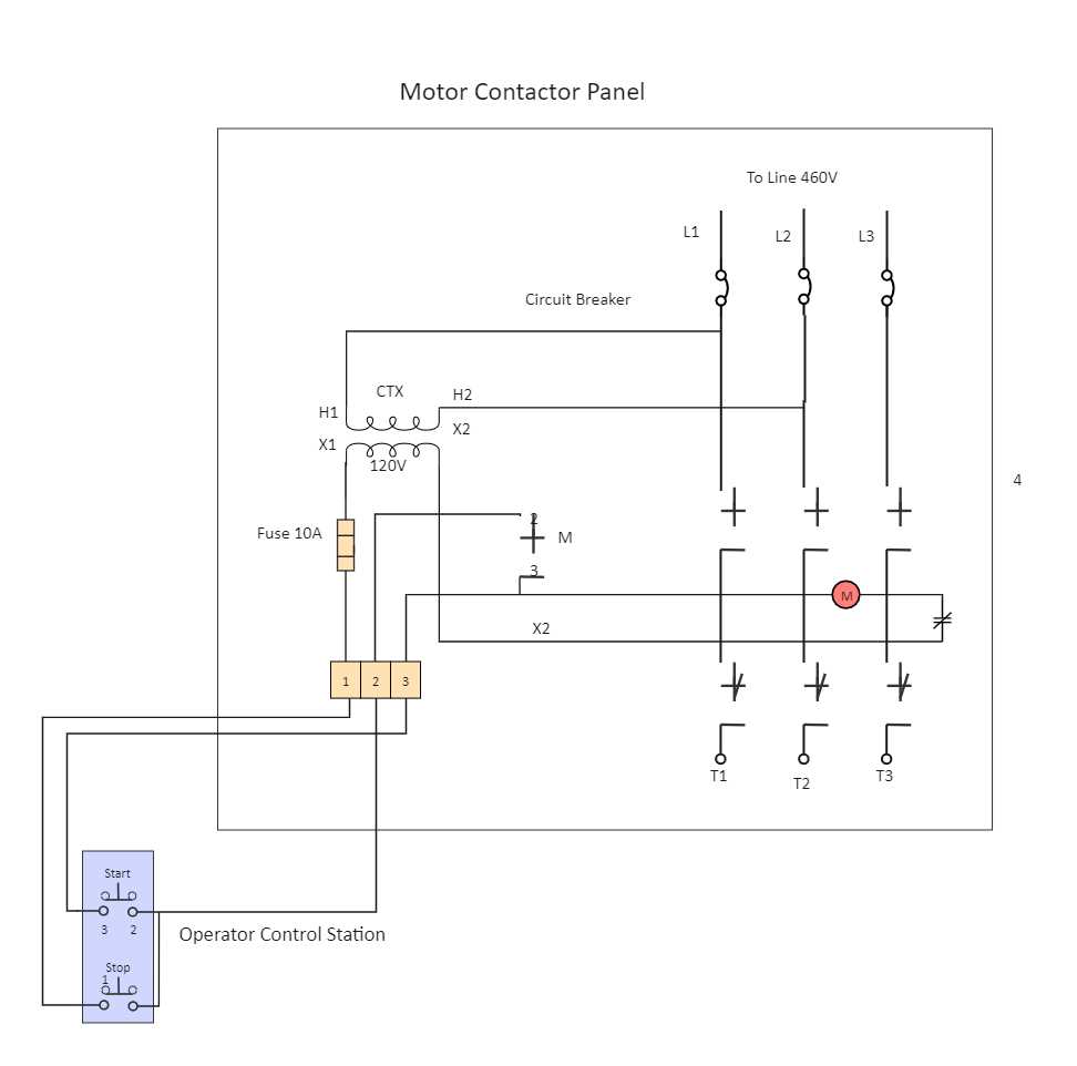 wiring diagram for motor starter