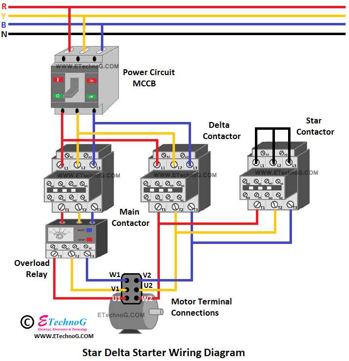 wiring diagram for motor starter