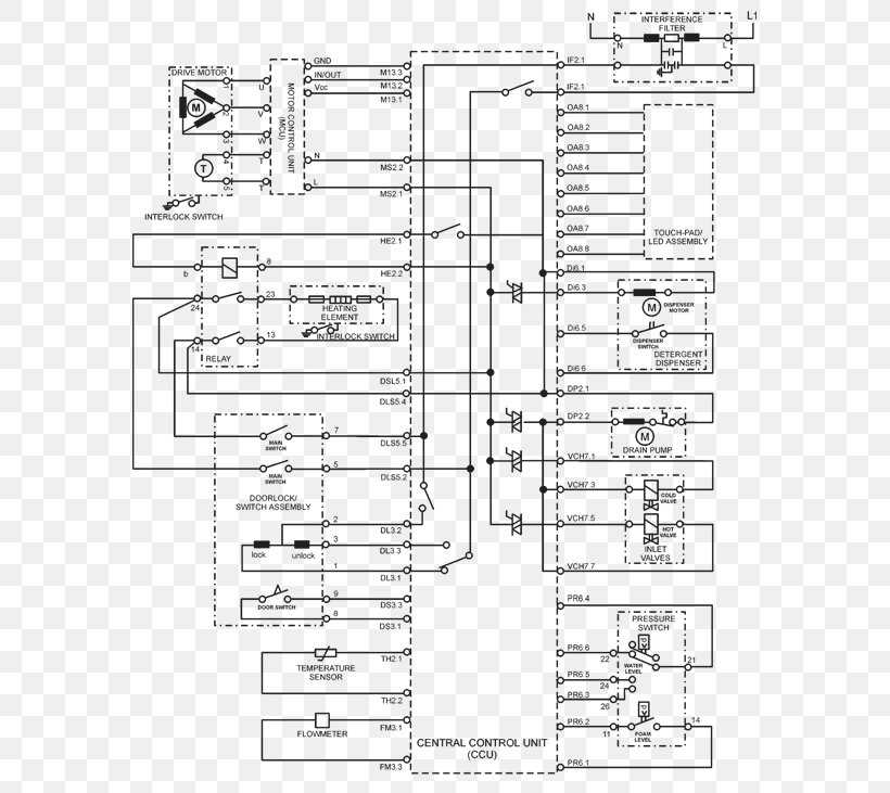 wiring diagram of washing machine