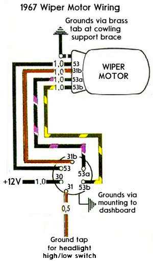 wiring diagram wiper motor