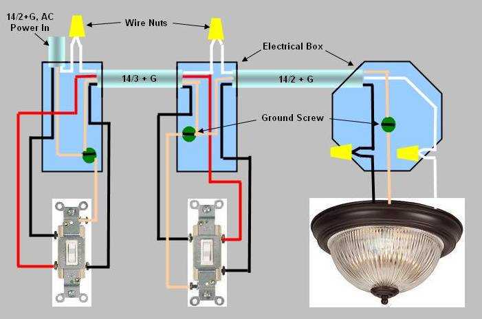 wiring three way light switch diagram