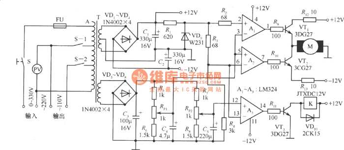 ac voltage stabilizer circuit diagram