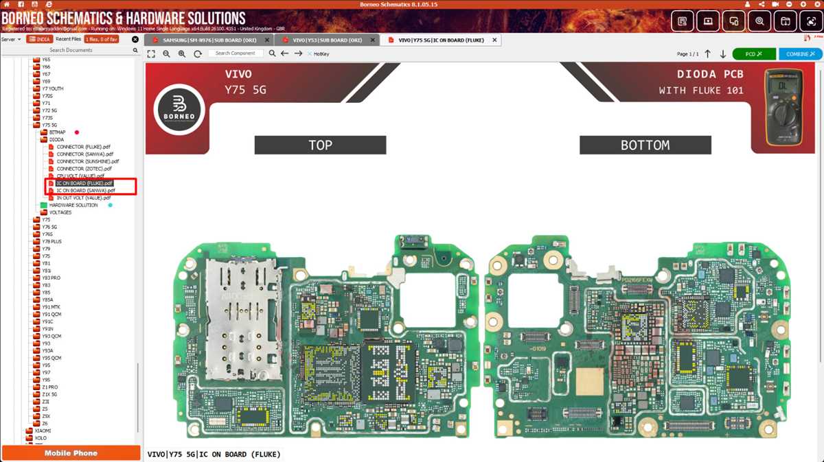 mobile phone circuit board diagram