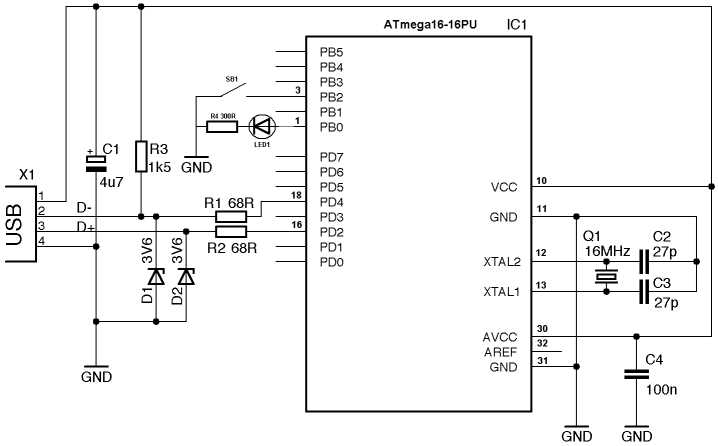 atmega16 schematic diagram