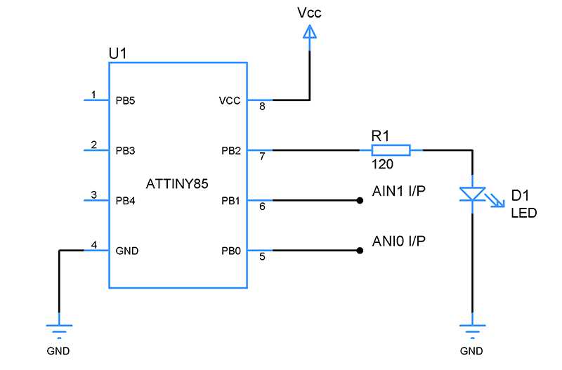 attiny85 circuit diagram