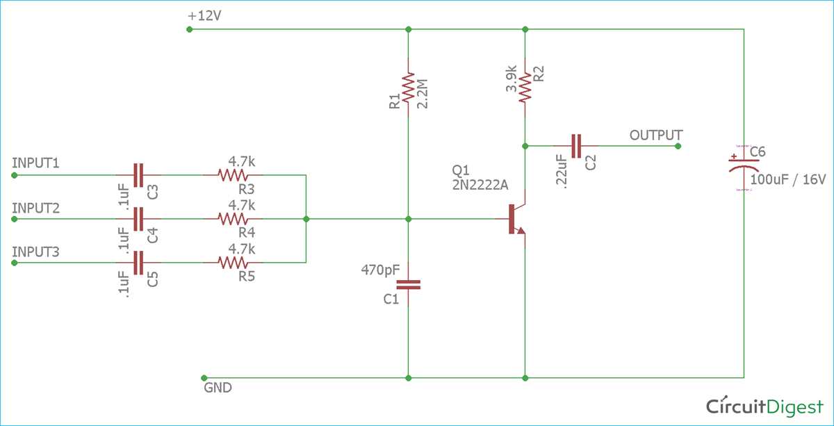 audio mixer circuit diagram