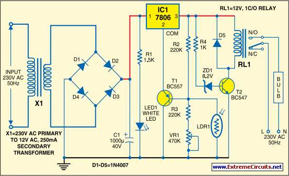 automatic ligjht control schematics diagram